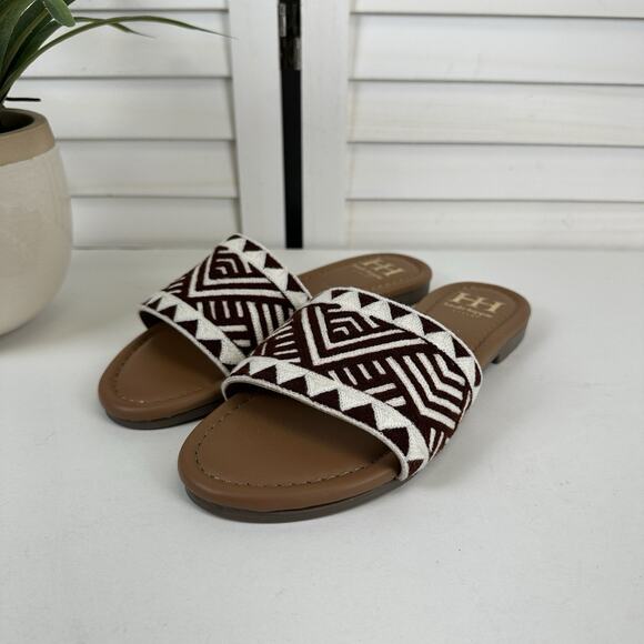 Haute Hippie Style Embro Slide Sandal Geometric Southwest Aztec Flat Shoe Size 7 - Picture 1 of 9